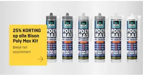 Catalogus van Hubo in Aalsmeer | 25% korting op alle bison poly max kit | 2025-05-05T00:00:00.000Z - 2025-05-19T00:00:00.000Z