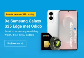 Catalogus van Belsimpel | De Samsung Galaxy S25 Edge met Odido | 2025-06-04T00:00:00.000Z - 2025-06-18T00:00:00.000Z